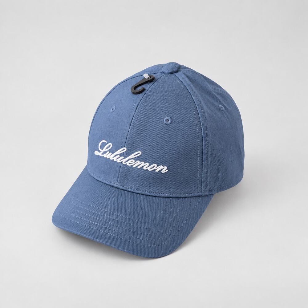 Lululemon Structured Ball Cap Script Unisex Womens L/XL Blue Hat NWOT